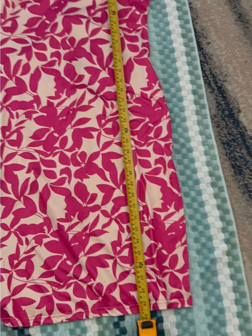 Women's Pink Leaf-Print Midi Dress